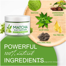 OEM Antioxidans Detox Deep Cleansing &amp; Moisturizing Matcha Green Tea Clay Gesichtsmaske